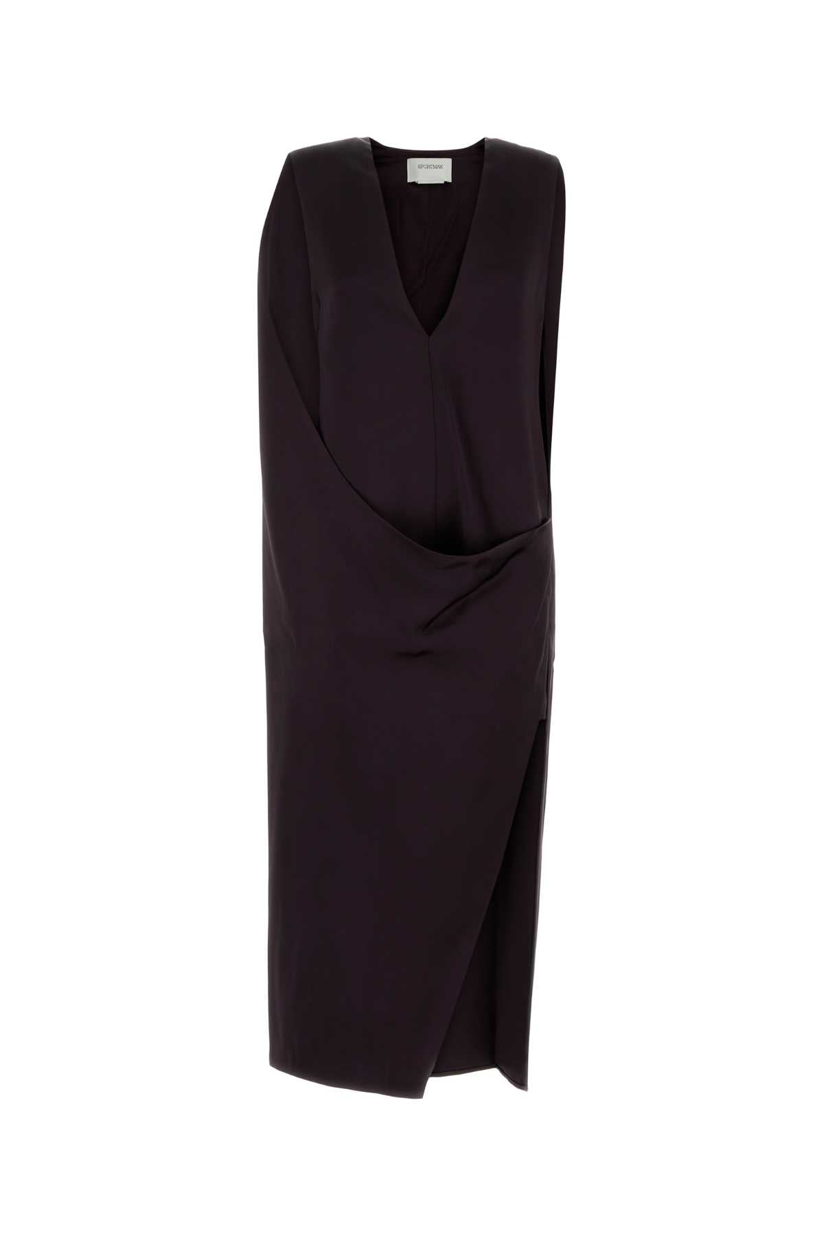 Sportmax Women Aubergine Satin Austria1234 Dress SPORTMAX