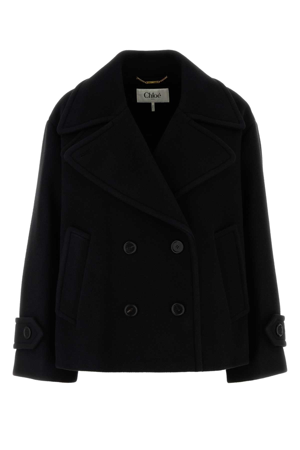 Chloe Women Black Wool Blend Coat CHLOE