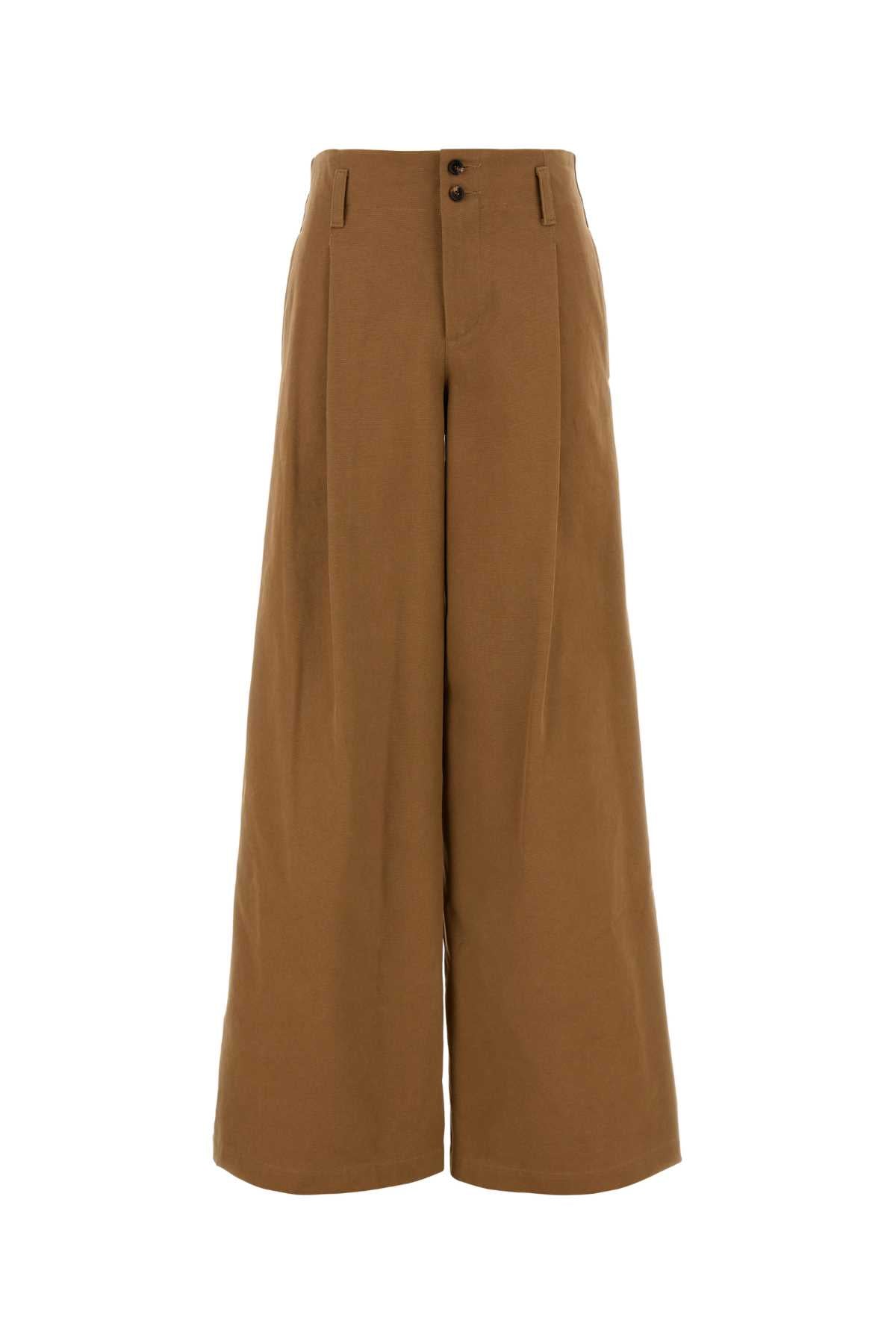 Chloe Women Brown Cotton Wide-Leg Pant CHLOE