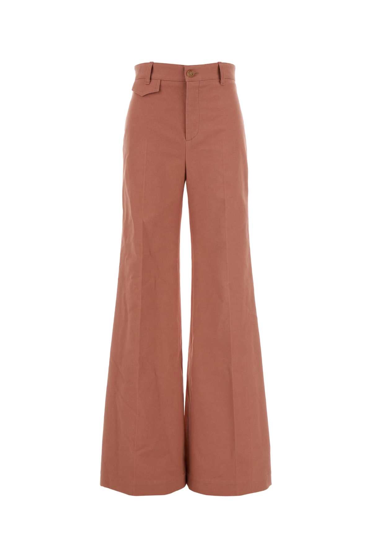 Chloe Women Dark Pink Cotton Flared Leg Pant CHLOE