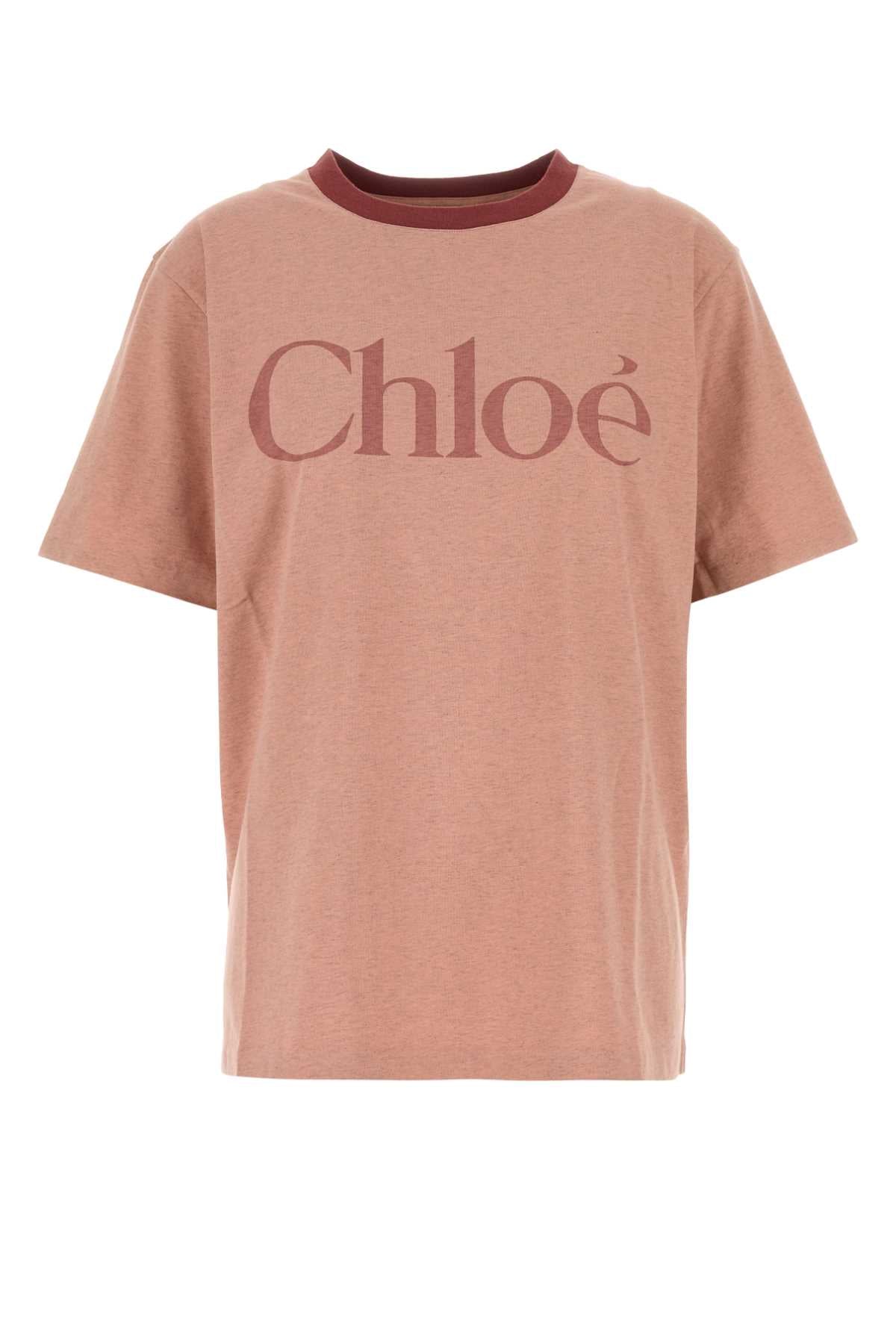 Chloe Women Melange Dark Pink Cotton T-Shirt CHLOE