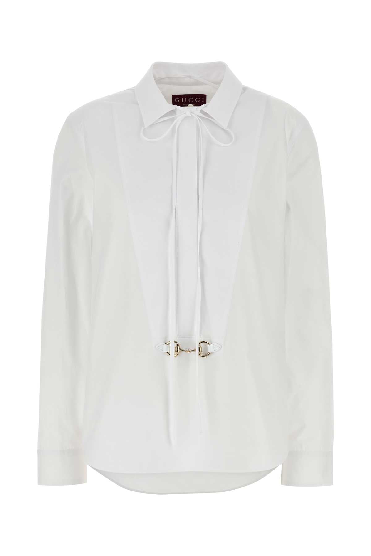 Gucci Women White Poplin Shirt GUCCI