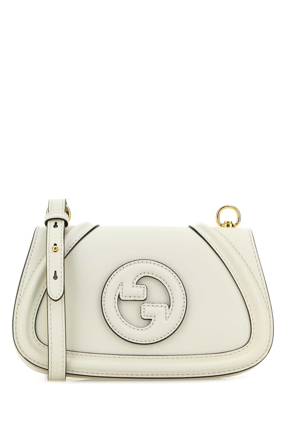 Gucci Women Ivory Leather Small Gucci Blondie Crossbody Bag GUCCI