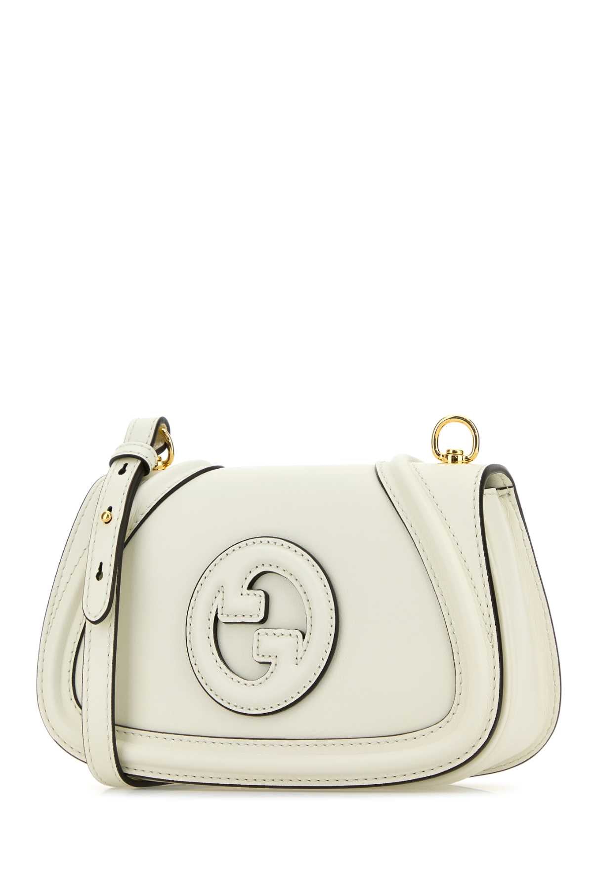 Gucci Women Ivory Leather Small Gucci Blondie Crossbody Bag GUCCI