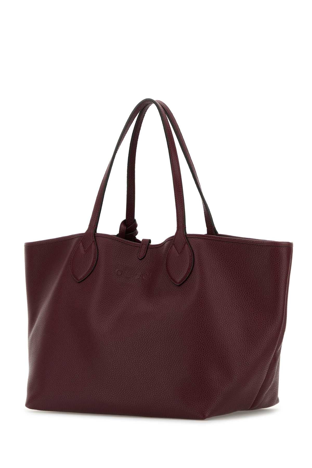 Gucci Women Burgundy Leather Reversible Shopping Bag GUCCI