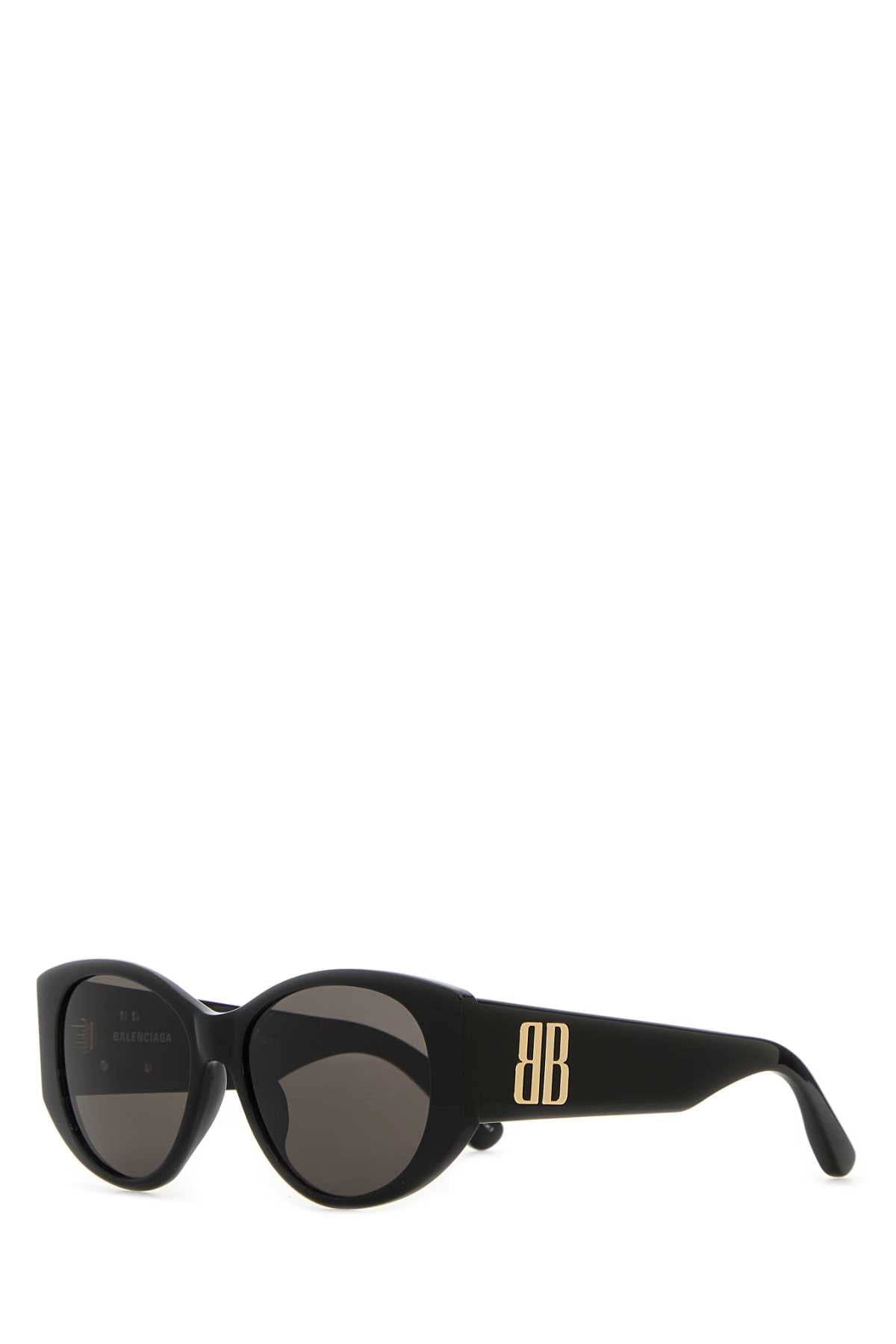 Balenciaga Women Black Acetate Nano Round Sunglasses BALENCIAGA