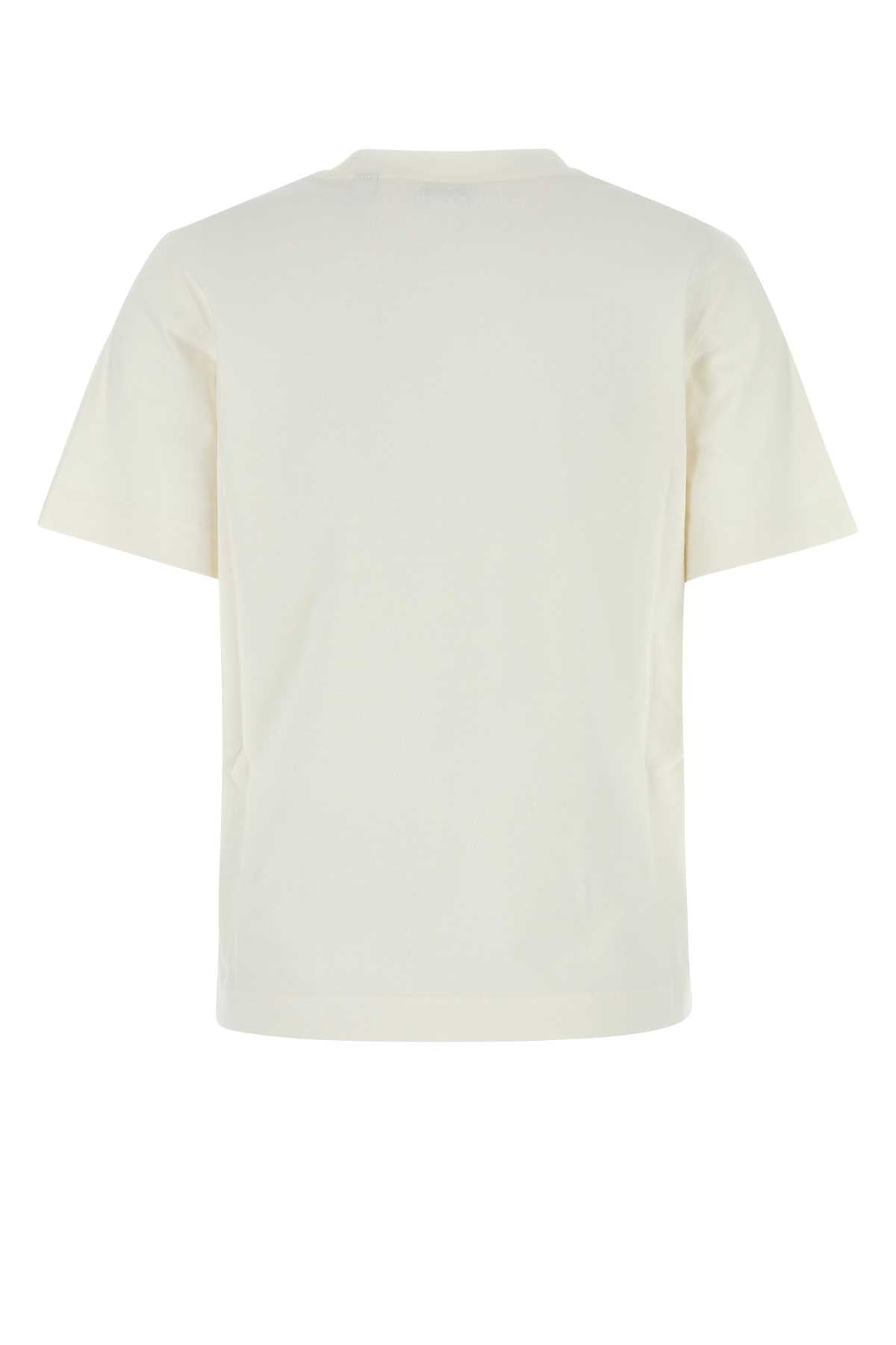 Burberry Women Ivory Stretch Cotton T-Shirt BURBERRY