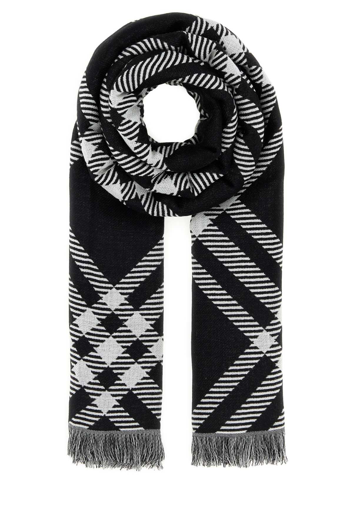 Burberry Unisex Embroidered Wool Blend Scarf BURBERRY