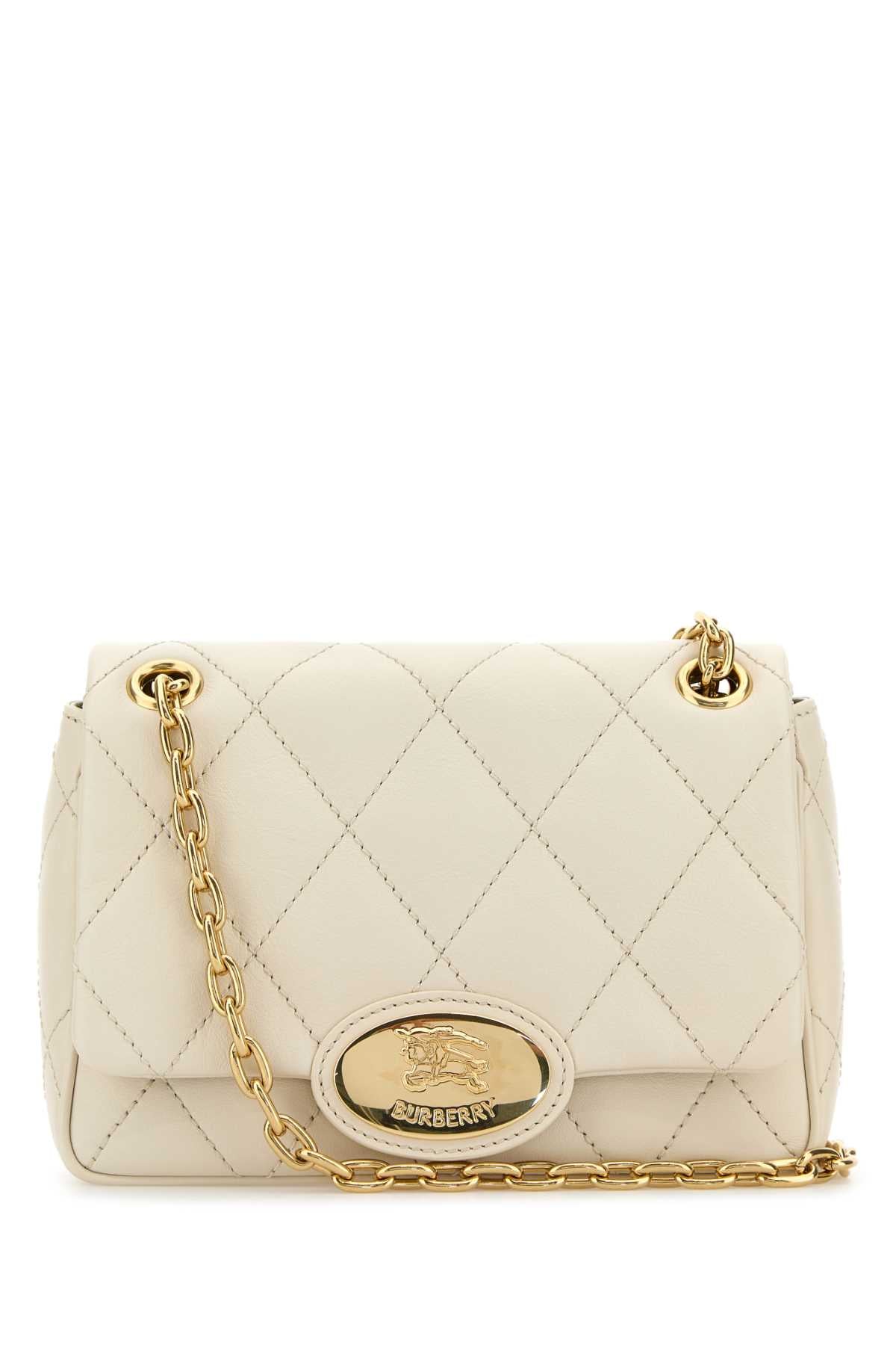 Burberry Women Ivory Leather Small Strand Shoulder Bag BURBERRY