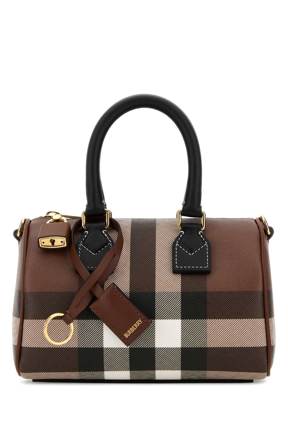 Burberry Women Printed Canvas Mini Check Handbag BURBERRY
