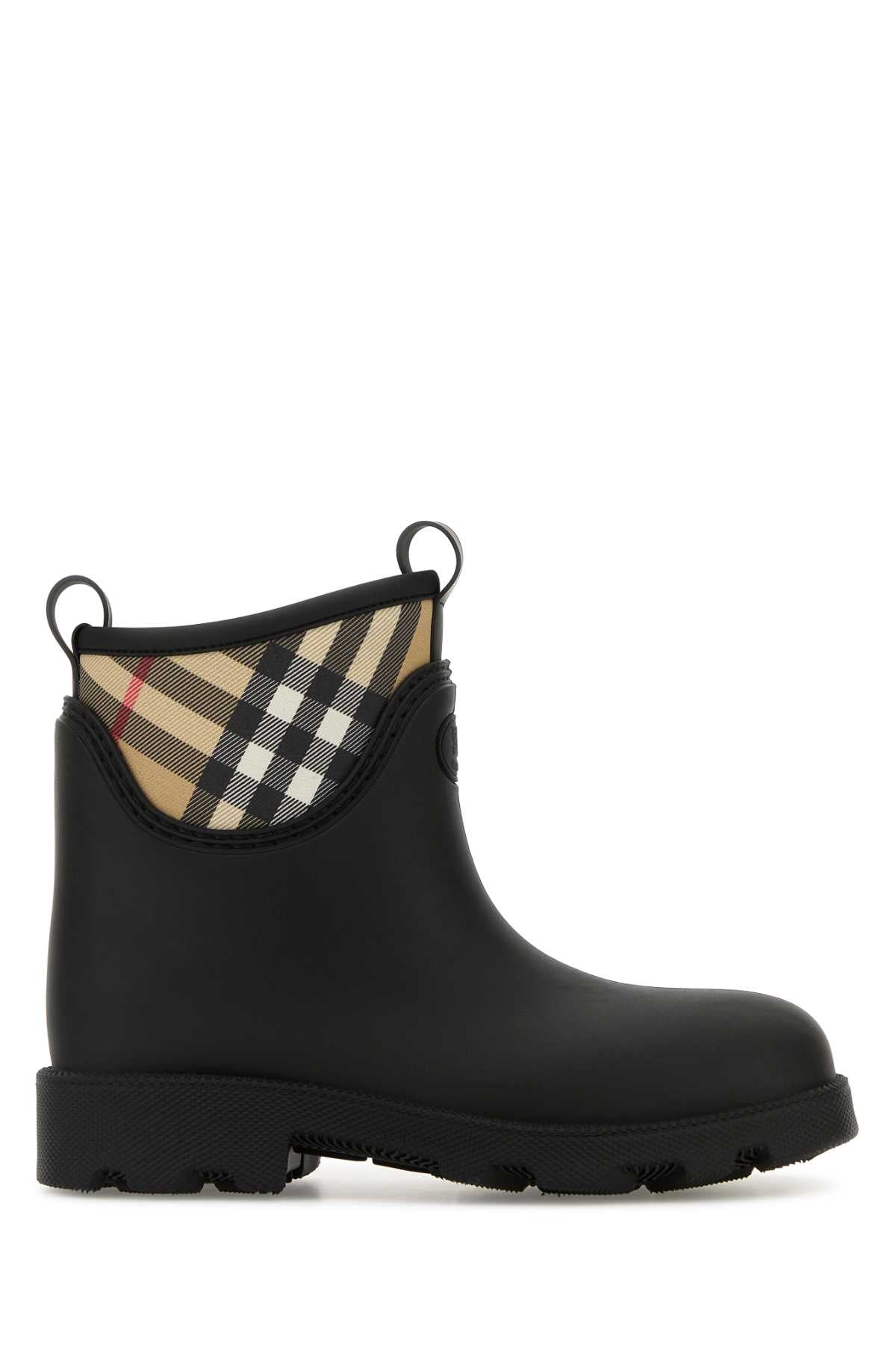 Burberry Women Black Rubber Marsh Stamp Ankle Boots BURBERRY
