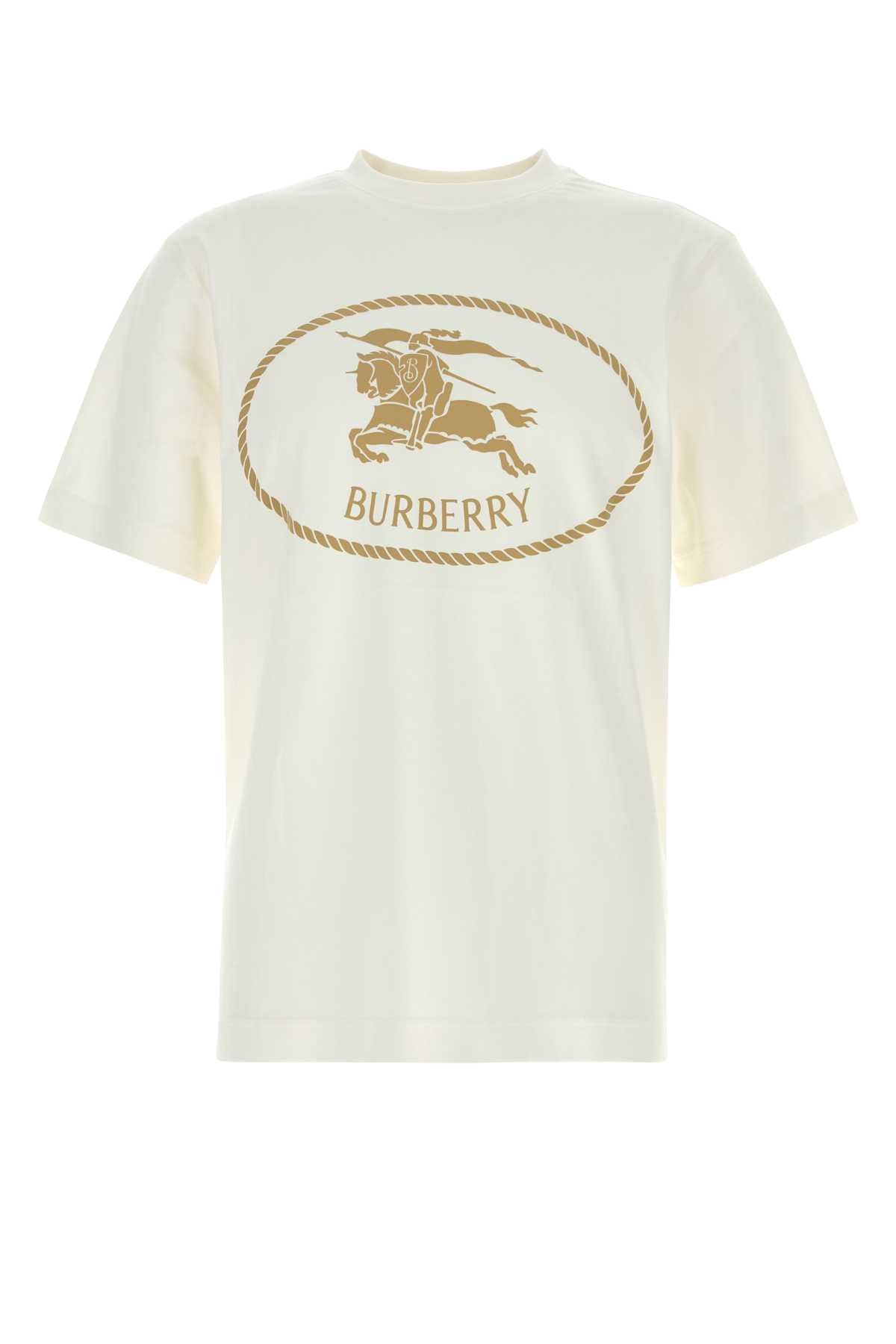 Burberry Men White Cotton T-Shirt BURBERRY