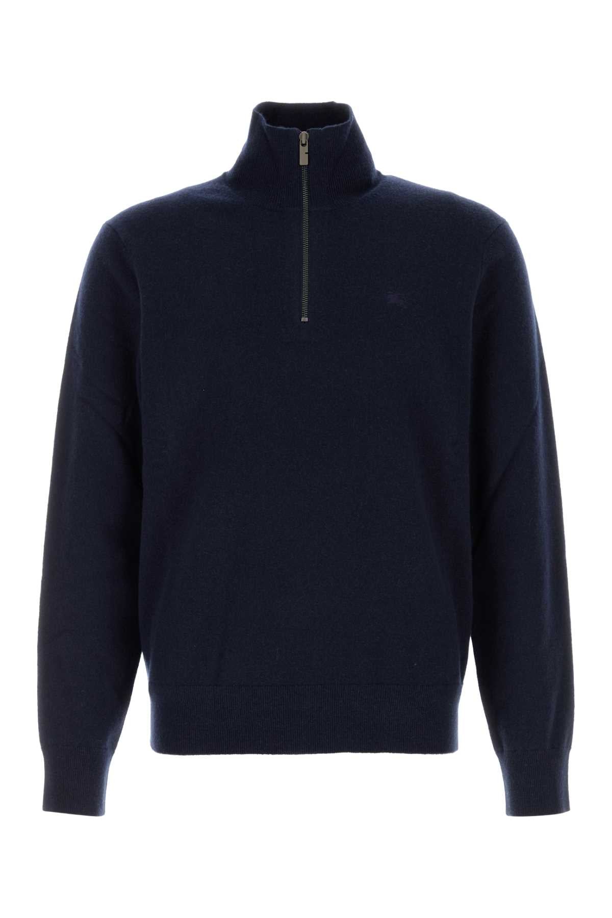 Burberry Men Dark Blu Stretch Cashmere Blend Sweater BURBERRY