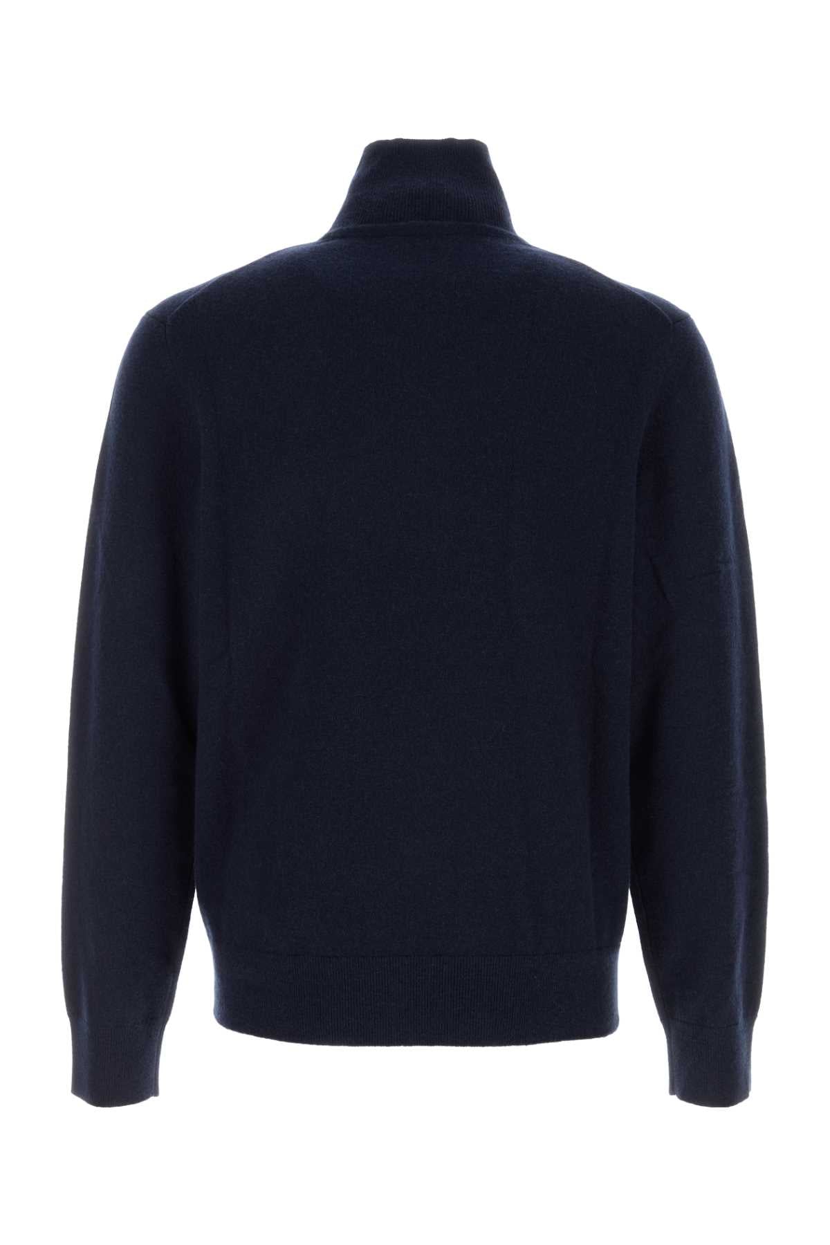 Burberry Men Dark Blu Stretch Cashmere Blend Sweater BURBERRY