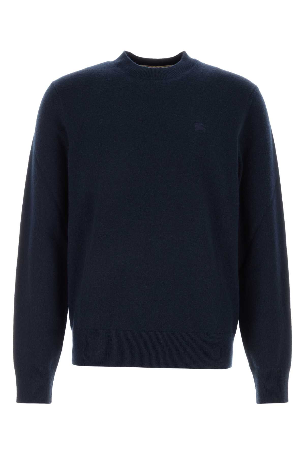 Burberry Men Midnight Blue Stretch Cashmere Blend Sweater BURBERRY