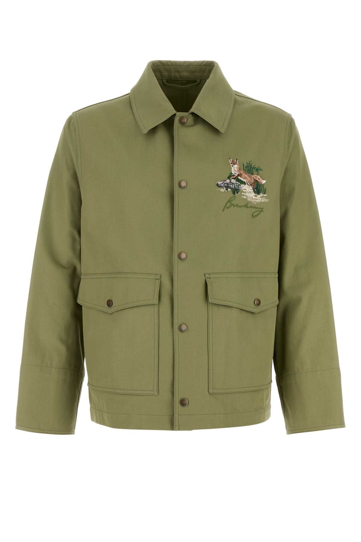 Burberry Men Green Cotton Jacket BURBERRY