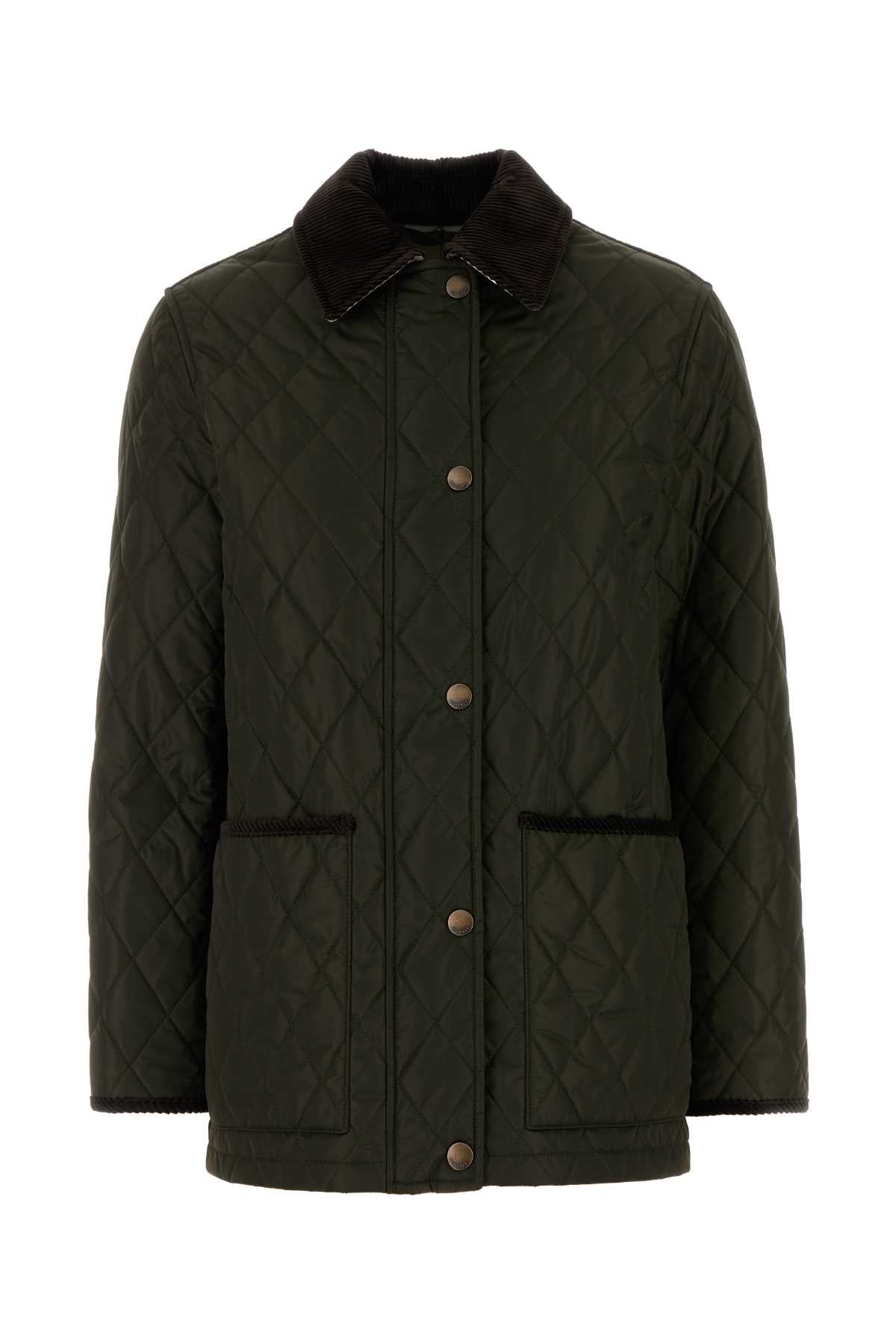 Burberry Women Army Green Nylon Jacket BURBERRY