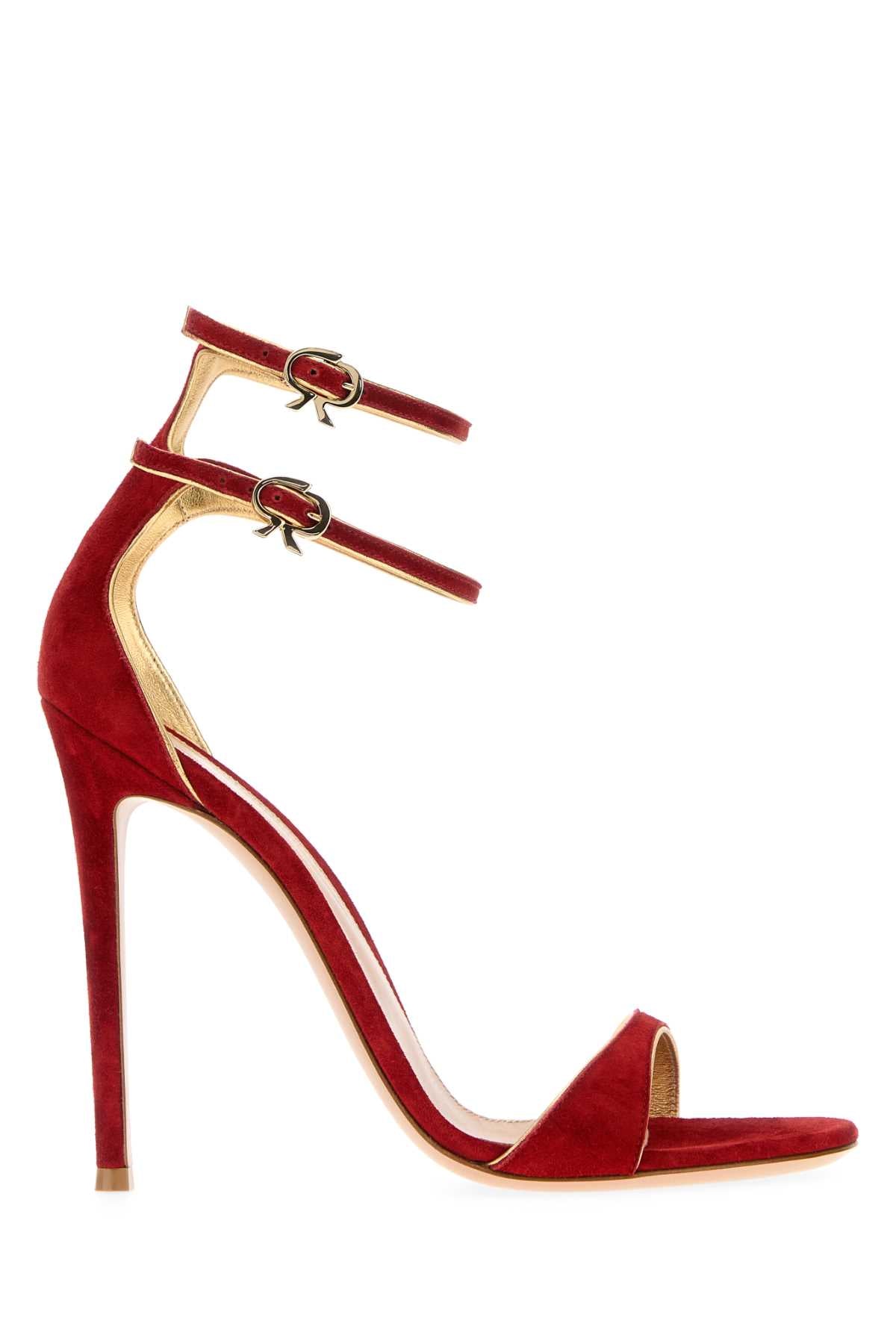 Gianvito Rossi Women Red Suede Visctorine Sandals GIANVITO ROSSI