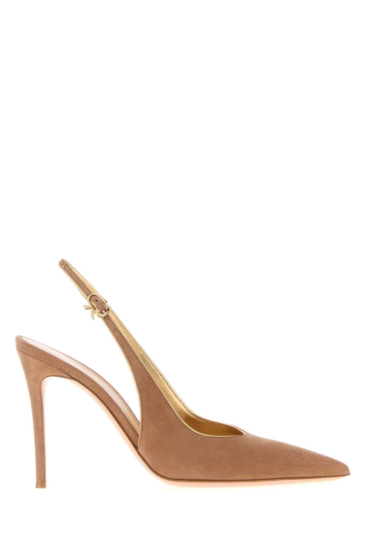 Gianvito Rossi Women Camel Suede Yves Pumps GIANVITO ROSSI