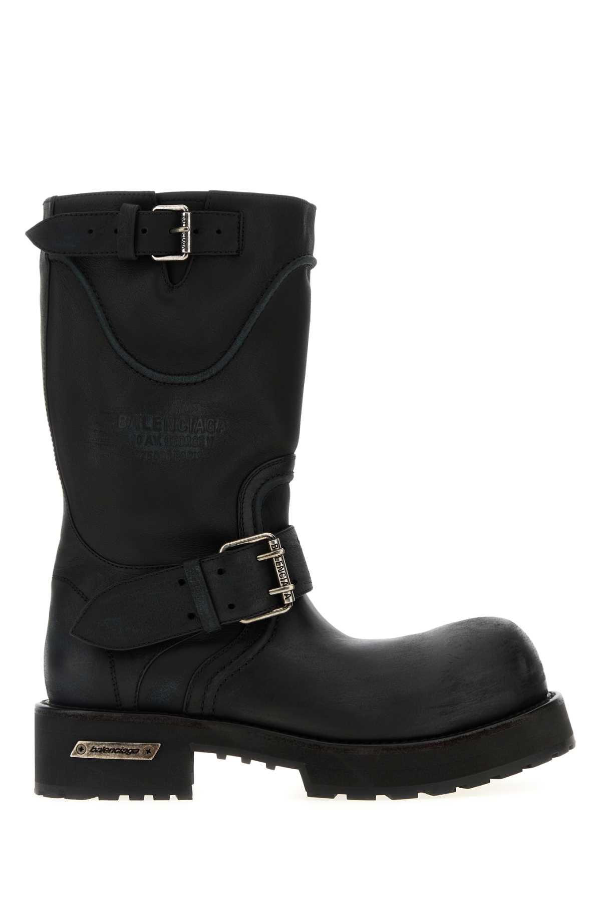 Balenciaga Men Black Leather Venom Boots BALENCIAGA