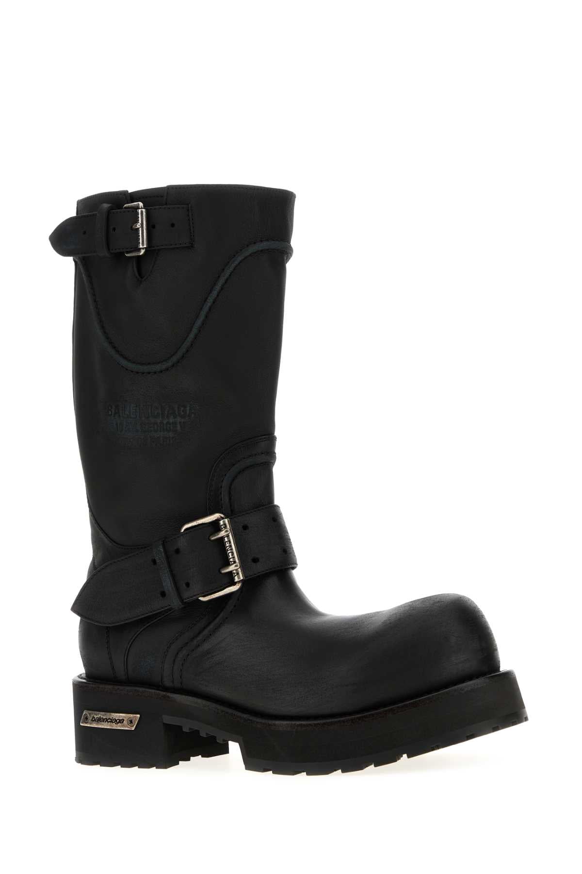 Balenciaga Men Black Leather Venom Boots BALENCIAGA