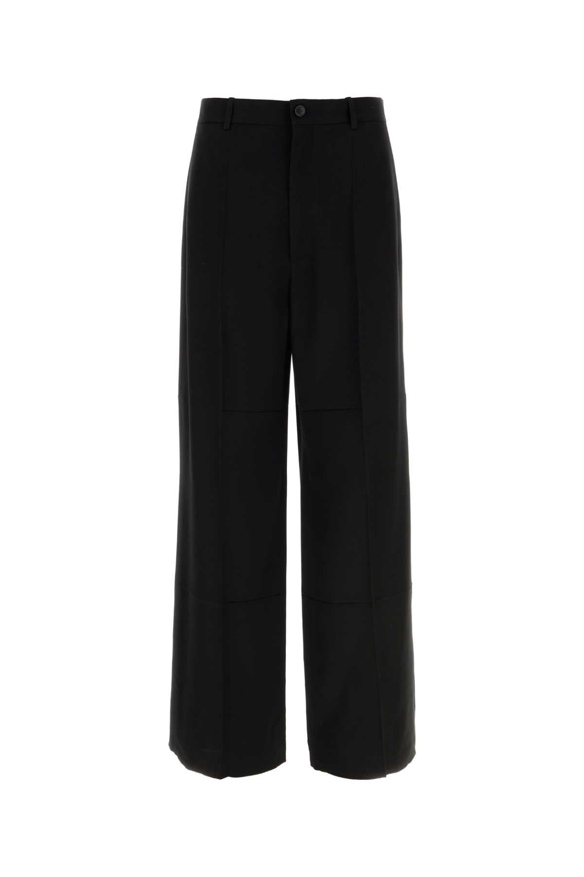 Balenciaga Men Black Twill Wide-Leg Pant BALENCIAGA