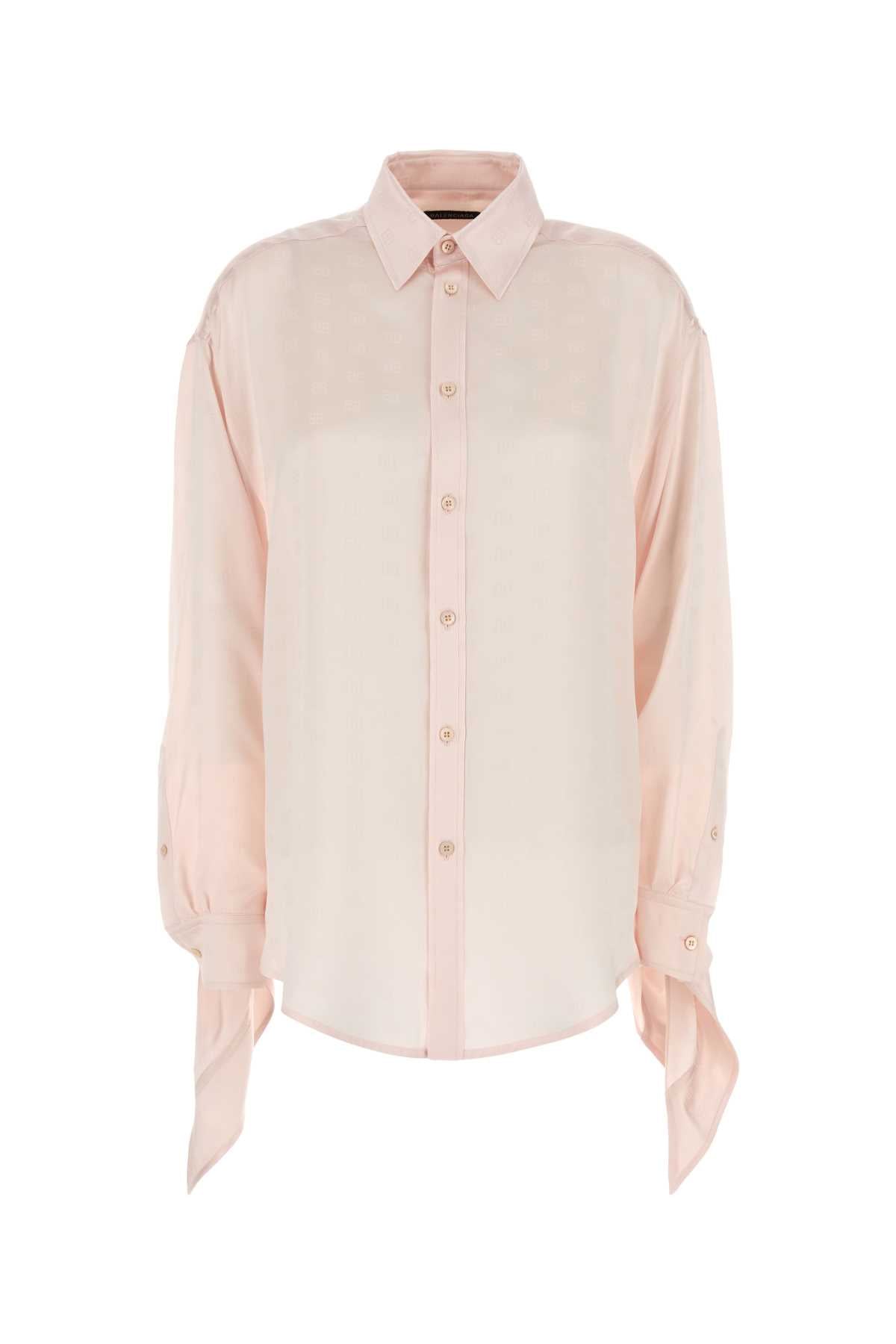 Balenciaga Women Pastel Pink Satin Shirt BALENCIAGA
