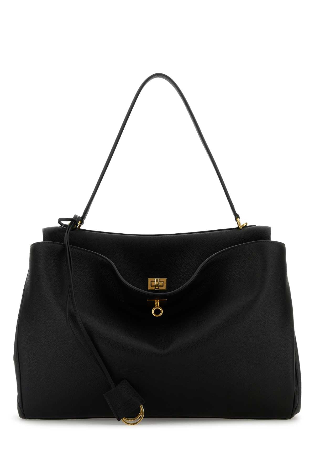Balenciaga Women Black Leather Large Rodeo Handbag BALENCIAGA