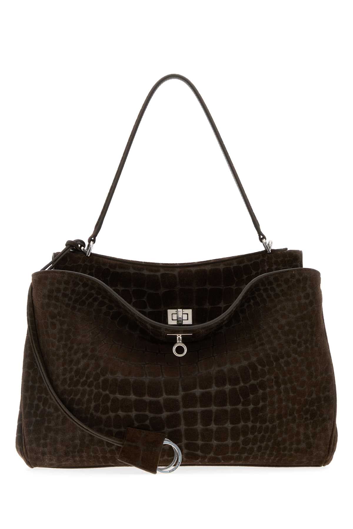 Balenciaga Women Brown Suede Rodeo Handbag BALENCIAGA