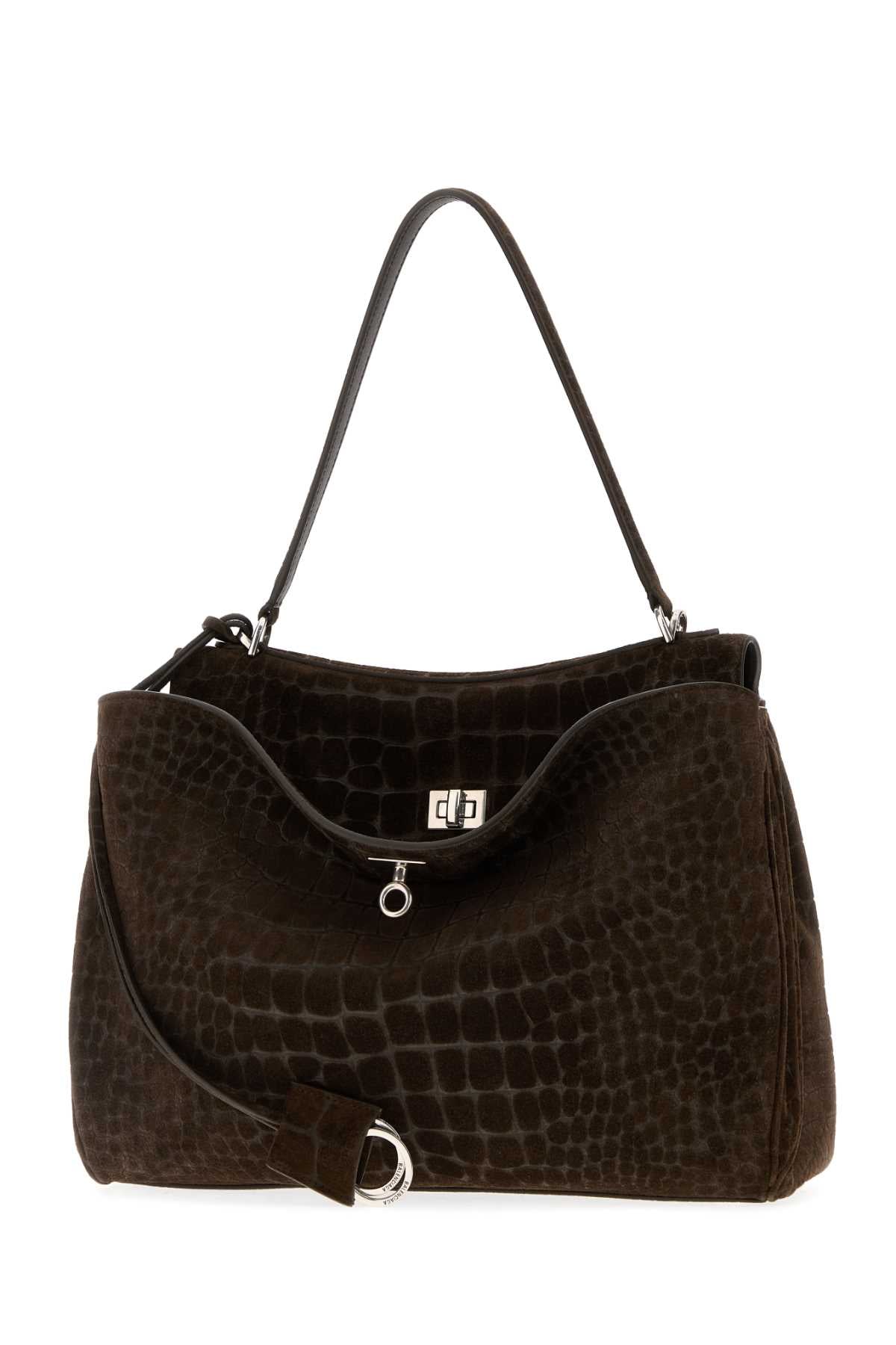 Balenciaga Women Brown Suede Rodeo Handbag BALENCIAGA