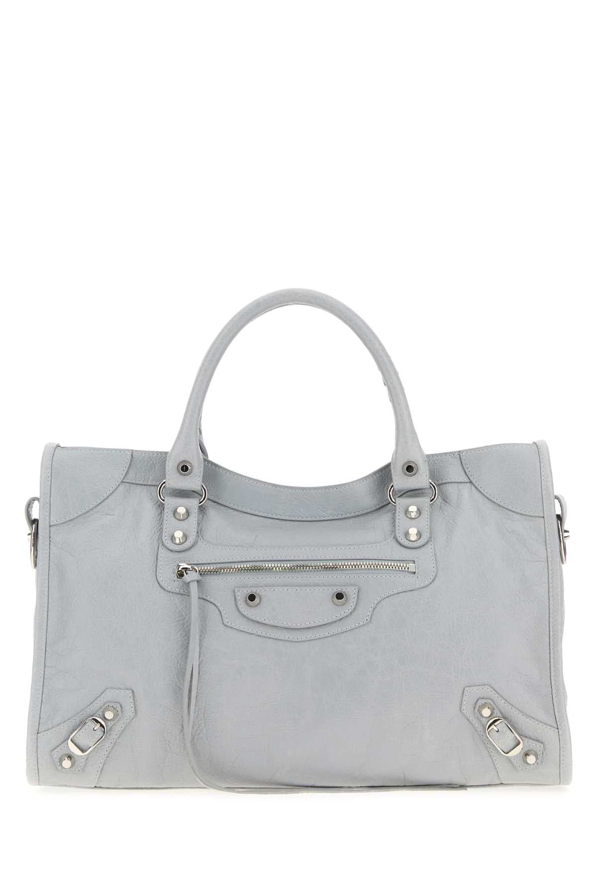 Balenciaga Women Light Grey Leather Medium Le City Handbag BALENCIAGA