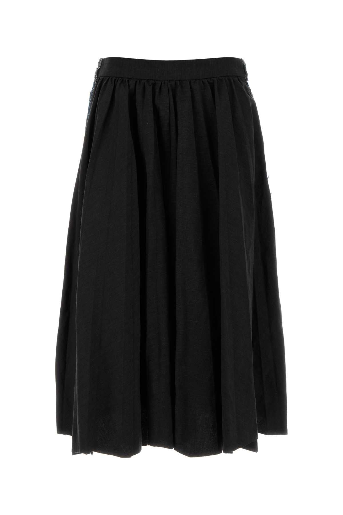 Balenciaga Women Two-Tone Twill And Denim Skirt BALENCIAGA
