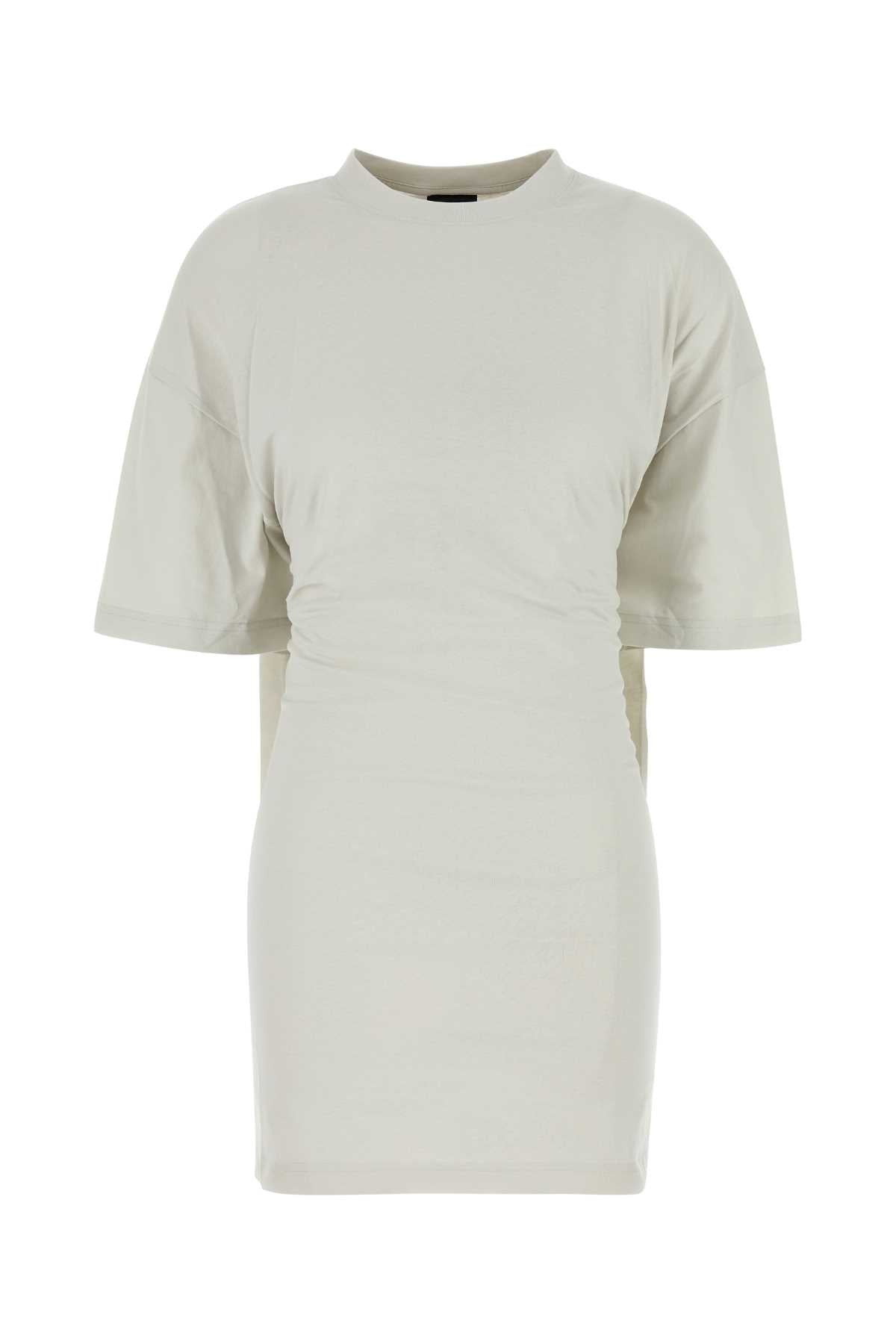 Balenciaga Women Light Grey Cotton T-Shirt Dress BALENCIAGA
