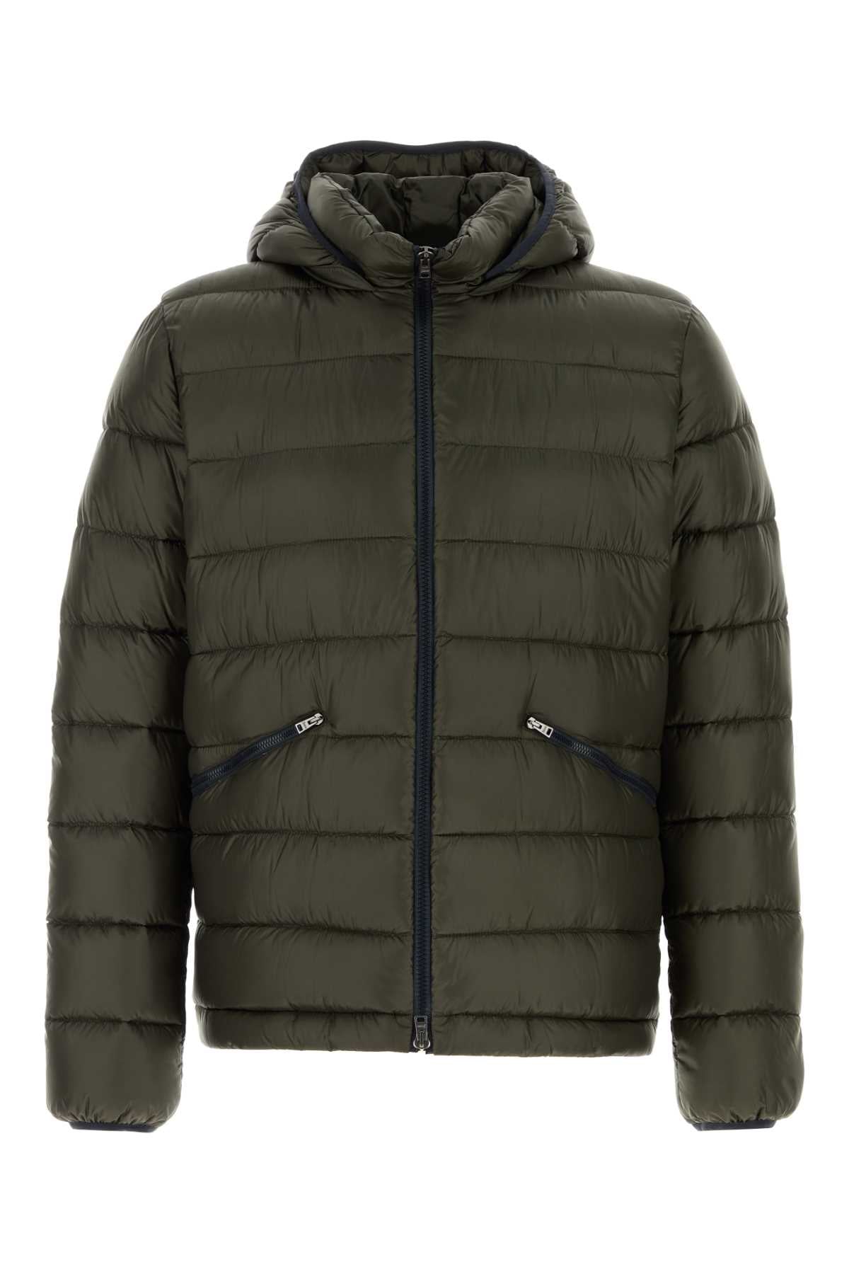 Herno Men Olive Green Nylon Down Jacket HERNO
