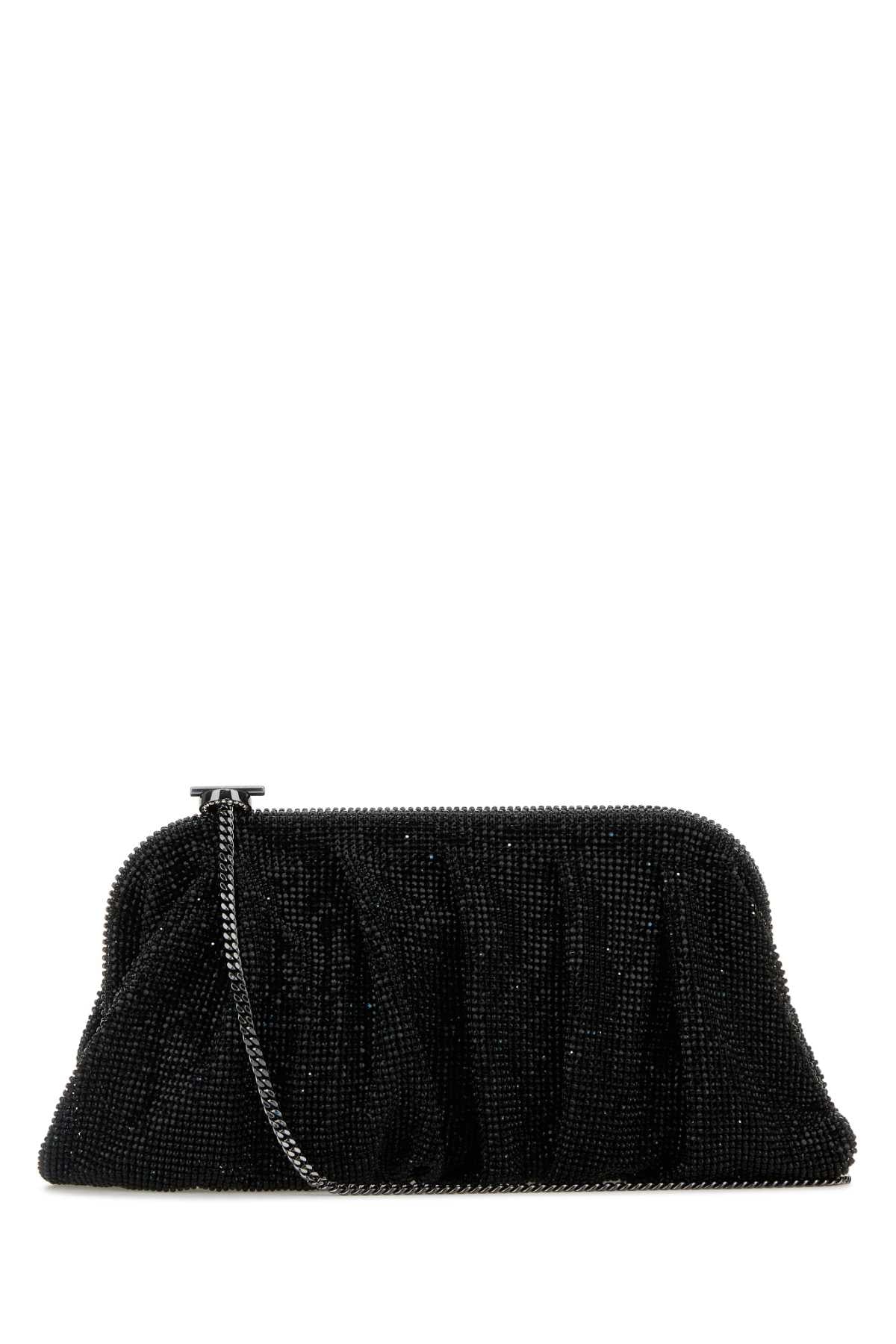 Benedetta Bruzziches Women Black Rhinestones Knit Venus La Grande Clutch BENEDETTA BRUZZICHES