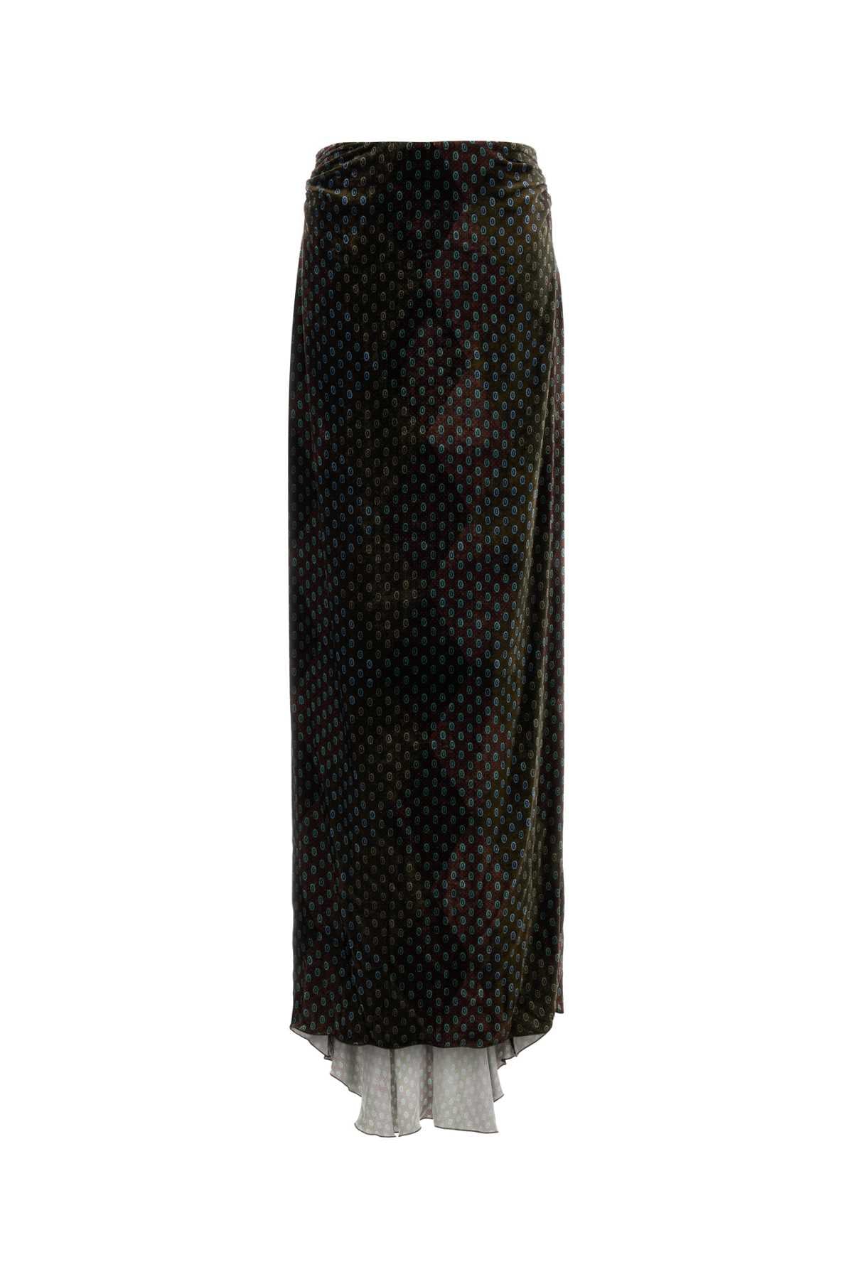 Dries Van Noten Women Printed Velvet Salix Skirt DRIES VAN NOTEN