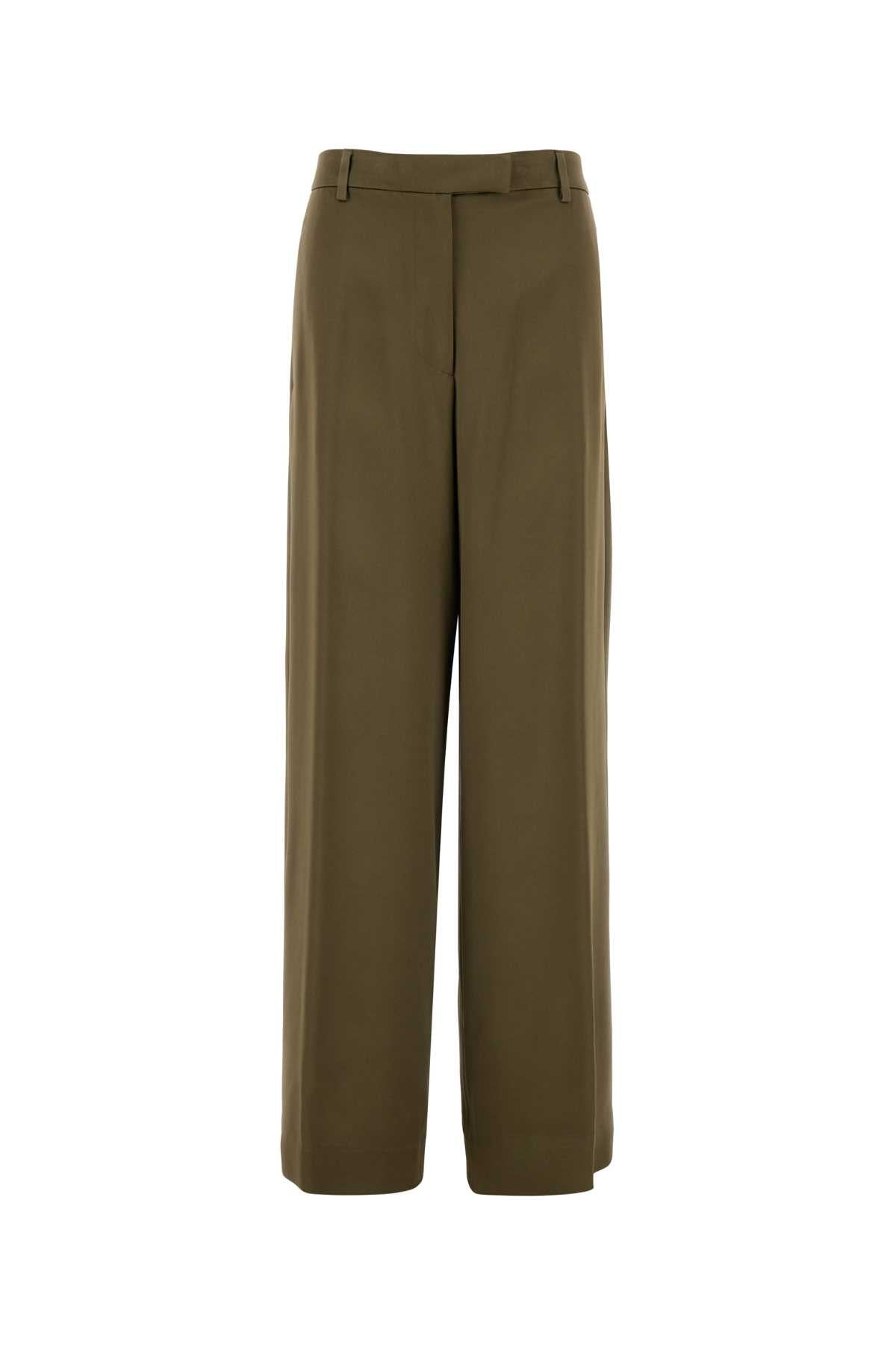 Dries Van Noten Women Olive Green Crepe Penn Palazzo Pant DRIES VAN NOTEN