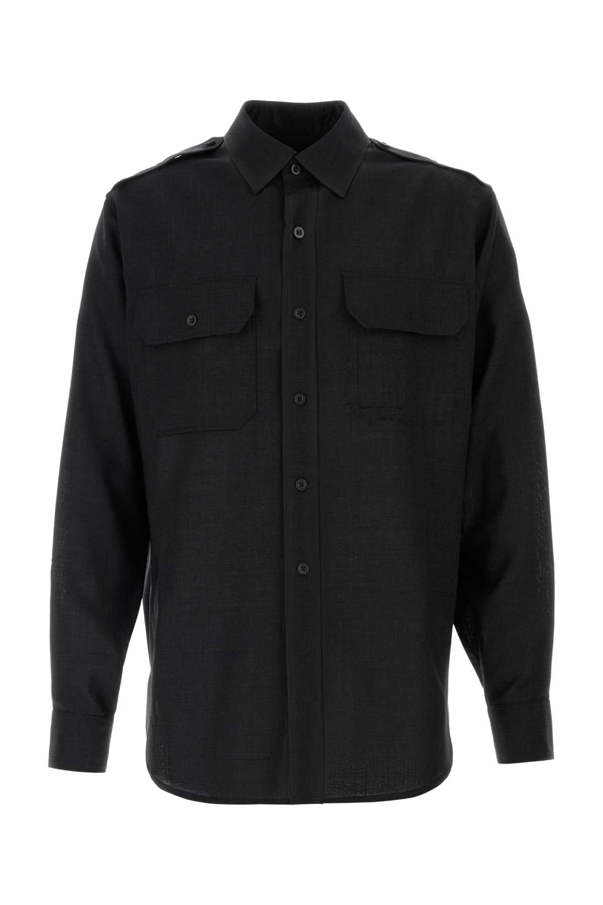 Maison Margiela Men Slate Wool Shirt MAISON MARGIELA