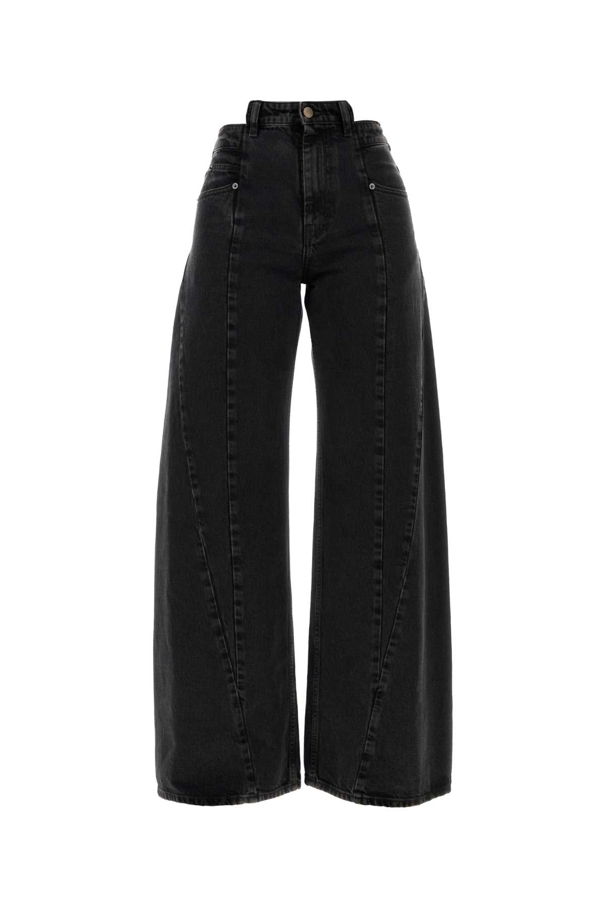 Maison Margiela Women Black Denim Wide-Leg Jeans MAISON MARGIELA
