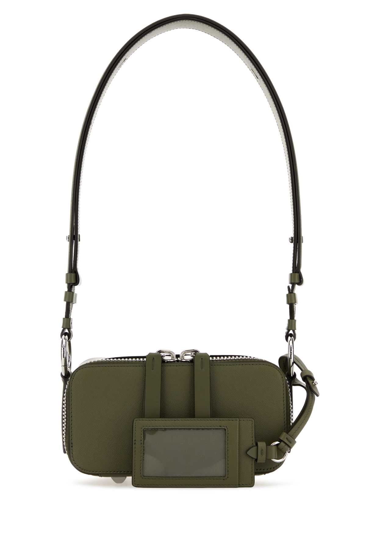 Maison Margiela Women Olive Green Leather Shoulder Bag MAISON MARGIELA