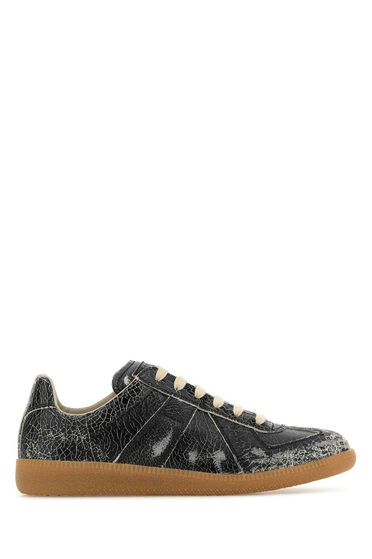 Maison Margiela Women Black Leather Sneakers MAISON MARGIELA