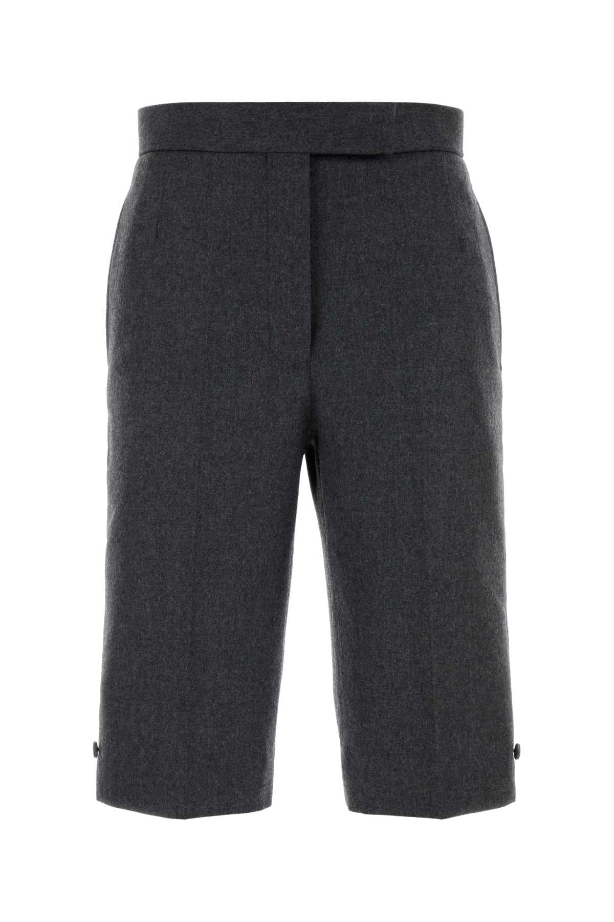 Thom Browne Women Graphite Wool Bermuda Shorts