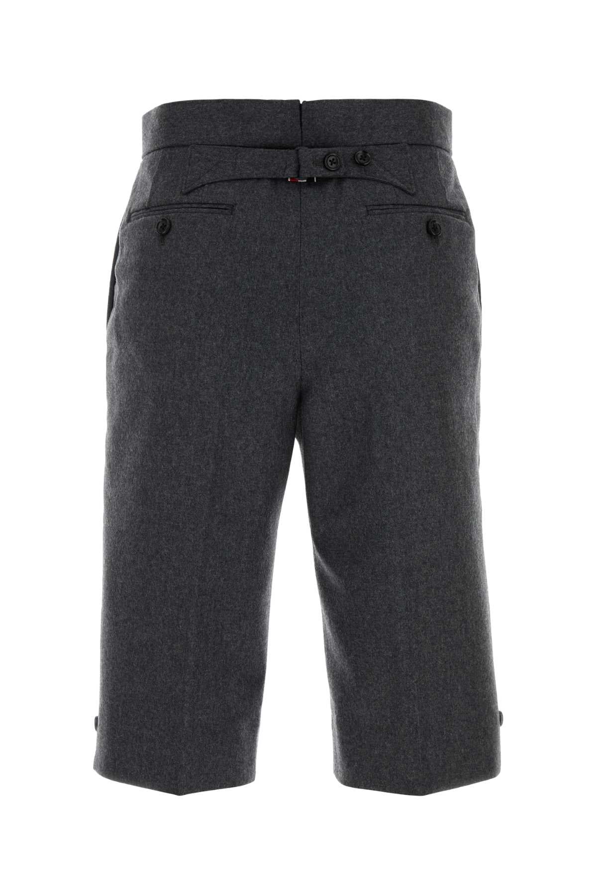 Thom Browne Women Graphite Wool Bermuda Shorts