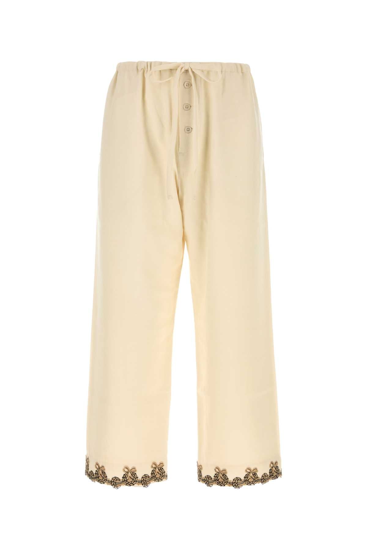 Bode Men Cream Wool Joggers BODE