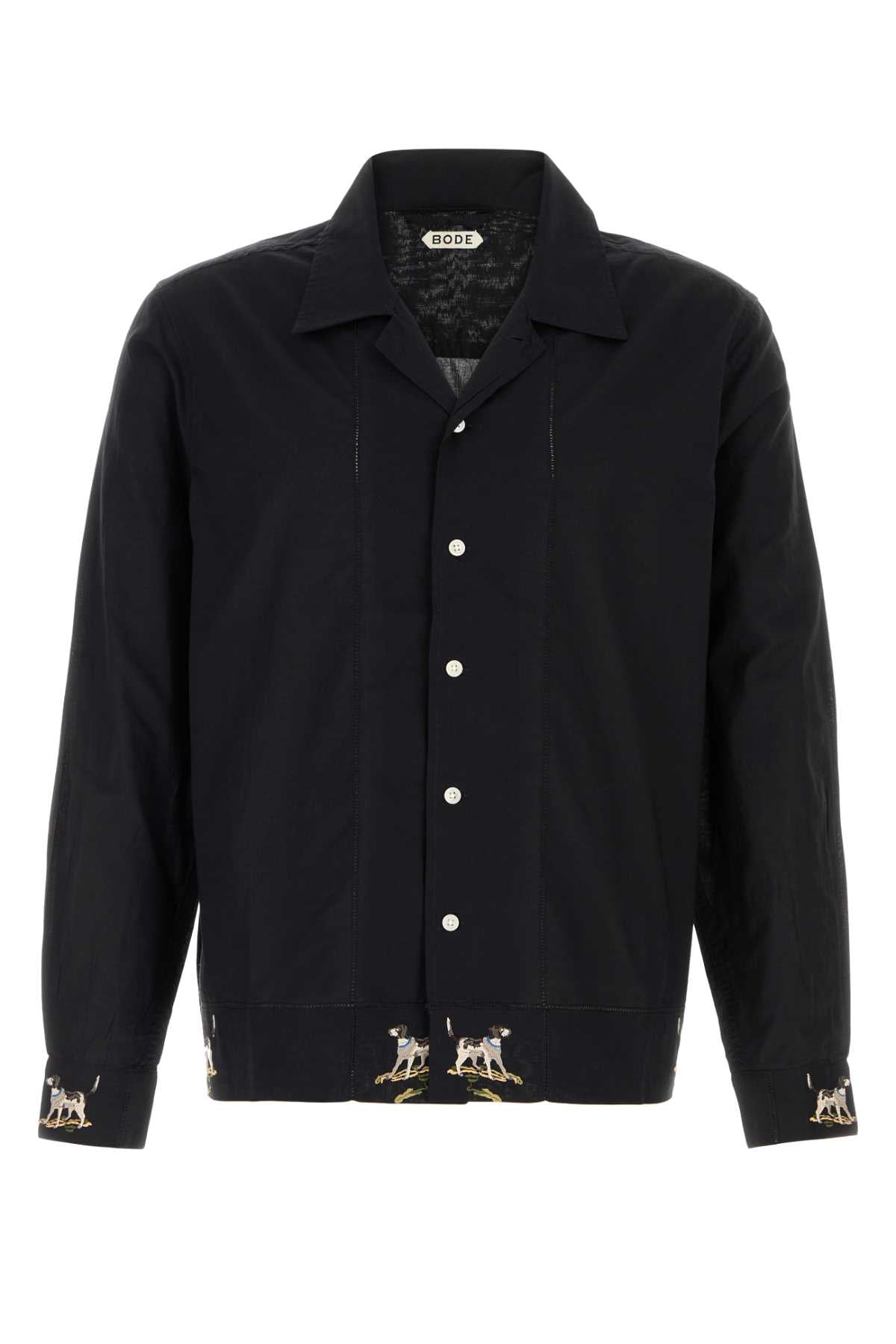 Bode Men Black Poplin Pointer Shirt BODE