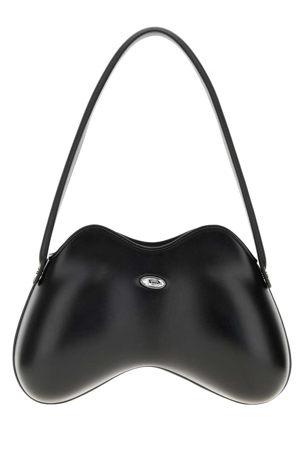 Diesel Women Black Leather Synthetic Leather Double-D Shoulder Bag DIESEL