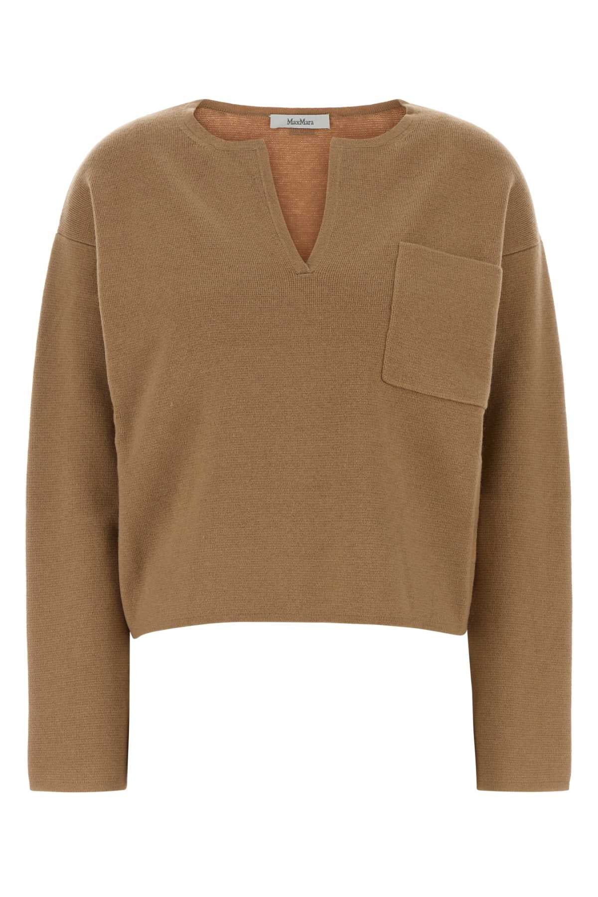 Max Mara Women Camel Wool Blend Zibello Sweater MAX MARA