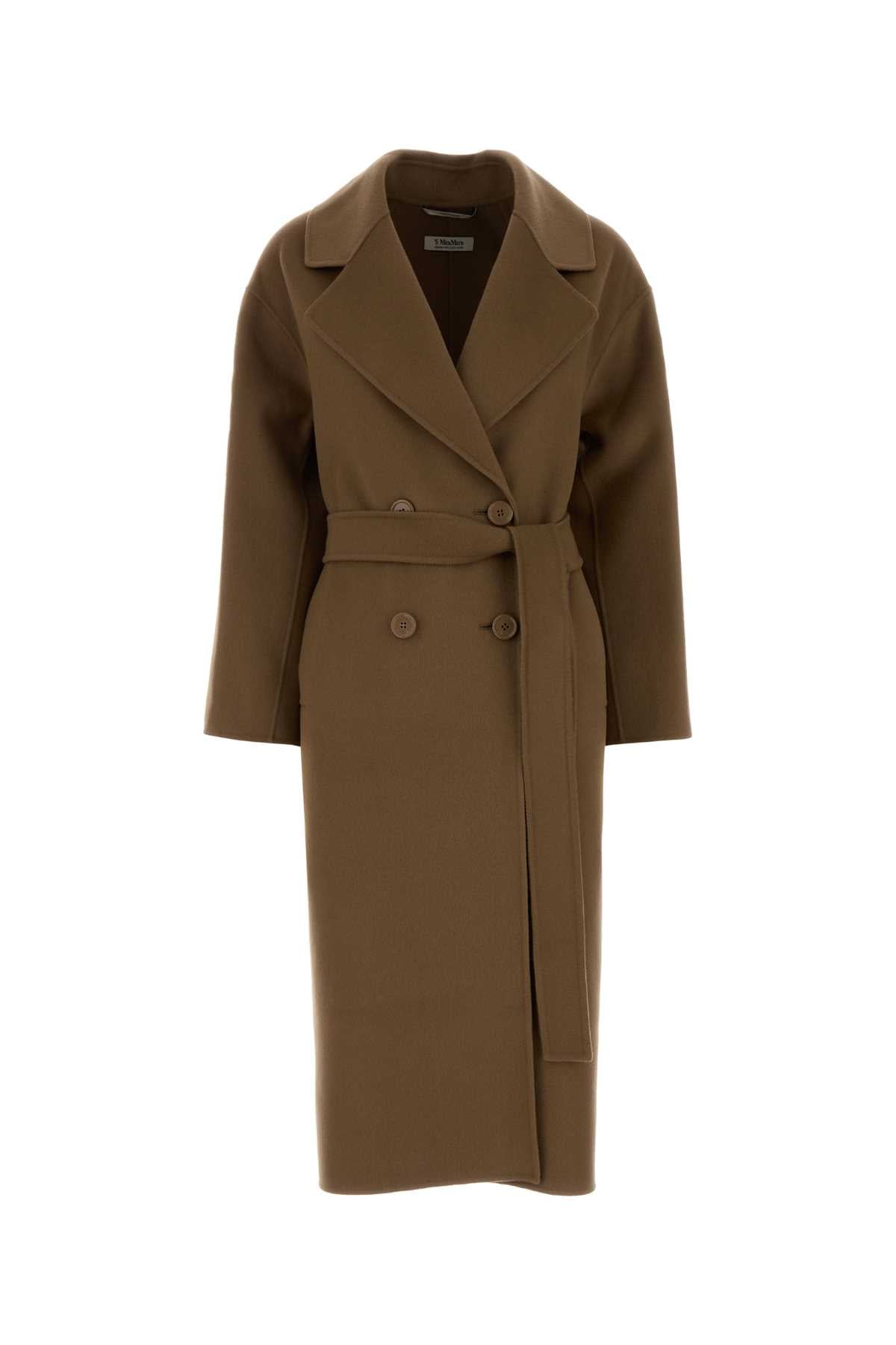 S Maxmara Women Biscuit Wool Heller Coat S MAX MARA