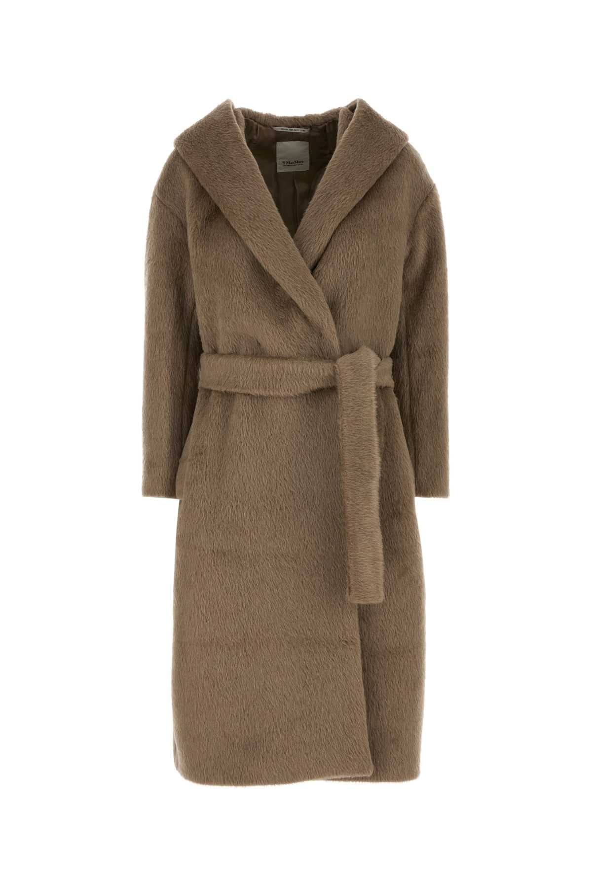 S Maxmara Women Cappuccino Alpaca Blend Eliana Coat S MAX MARA