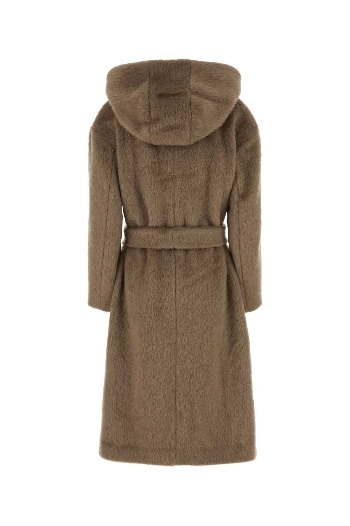 S Maxmara Women Cappuccino Alpaca Blend Eliana Coat S MAX MARA